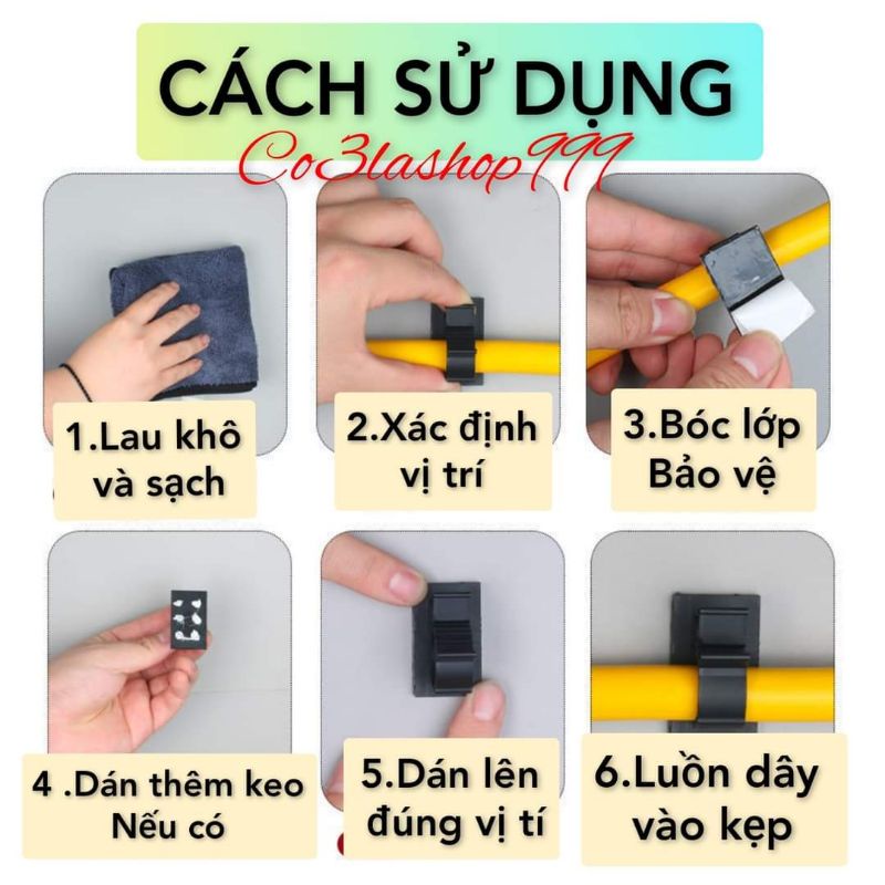 Kẹp nhựa cố định dây leo, ₫i luồn dây điện, ống dẫn nhiều kích cỡ  Dùng trên GẠCH MEN