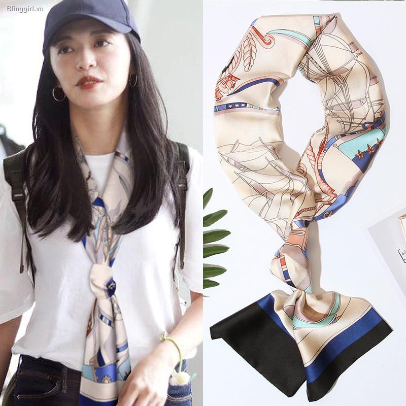 Set áo liền quần + khăn quàng cổ + Dây thắt lưng phong cách Hàn Quốc cho nữ