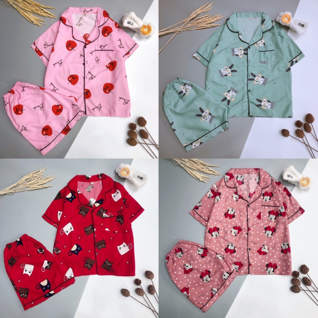 Bộ ngủ pijama ngắn hình mới siêu cute | BigBuy360 - bigbuy360.vn