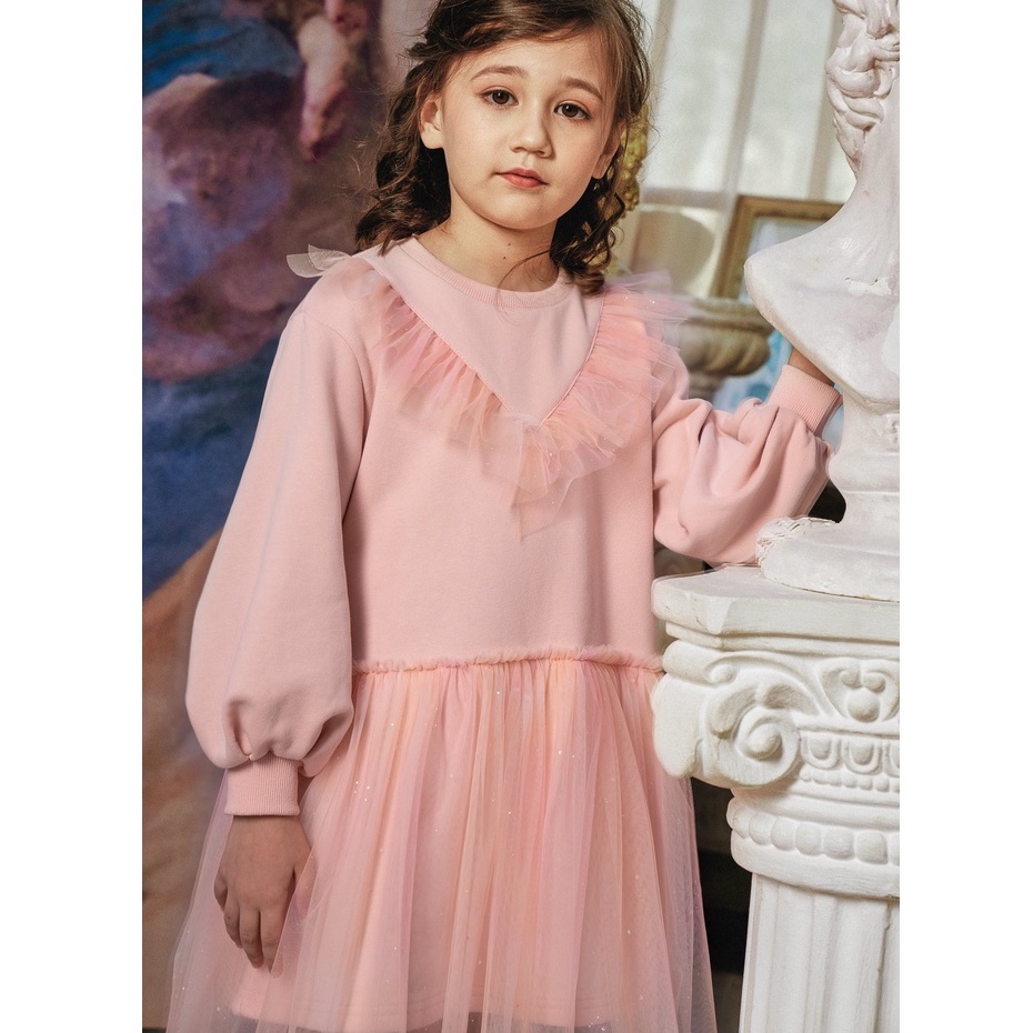 Váy nỉ bông dài tay dáng xòe 137KIDS thiết kế cao cấp cho bé gái TG13703