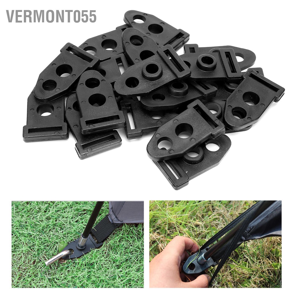Vermont055 Hai lỗ Lều trên mặt đất Cố định Kẹp đinh Cực thanh Bàn chân Phụ kiện cho Cắm trại ngoài trời