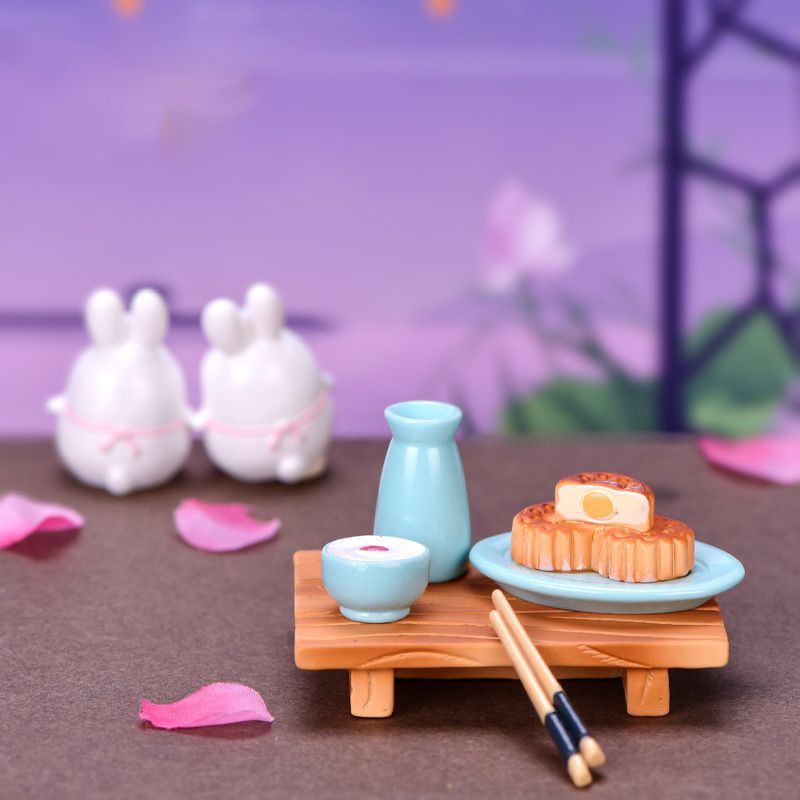 Thỏ Trang Trí Lễ Hội Mùa Thu Trung Thu Bằng Resin