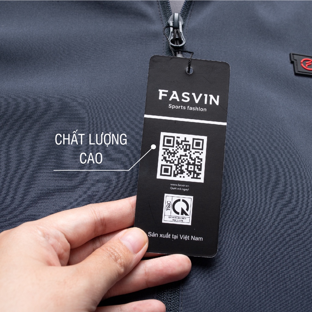 [Mã FATREND2810 giảm đến 30k tối đa 99k] Áo gió nam thể thao 2 lớp Fasvin chất liệu cao cấp mềm mại co giãn ABC22541.HN