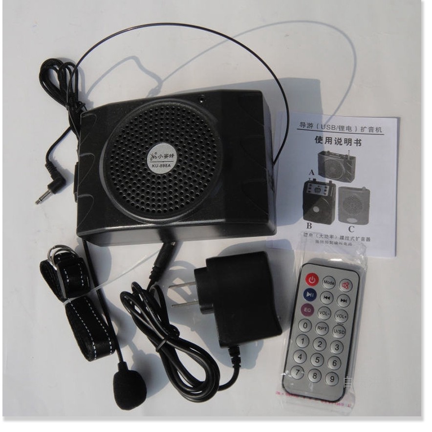 Máy Trợ Giảng, Loa Mic Trợ Giảng Sony SN - 898, Hỗ trợ khe cắm thẻ nhớ USB, thu đài FM, Tích hợp micro đeo tai, máy trợ