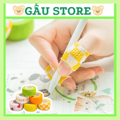 Băng quấn ngón tay tự dính chống chai tay khi viết tiện lợi, Cuộn băng dính ngón tay nhiều hình xinh xắn