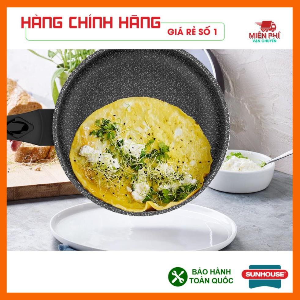 CHẢO CHỐNG DÍNH SIÊU BỀN ĐÁ SUNHOUSE, CHẢO SIÊU BỀN ĐÁ SUNHOUSE  24CM, 26CM, 28CM, 30CM [SBD24,SBD26,SBD28,SBD30]