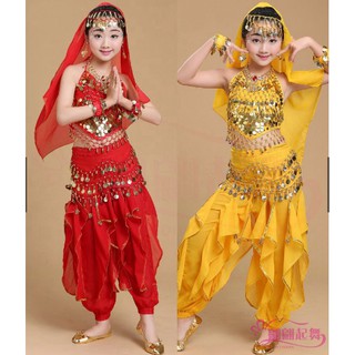 Trang phục múa Ấn độ trẻ em (Quần khế - Áo yếm), tông màu sáng.