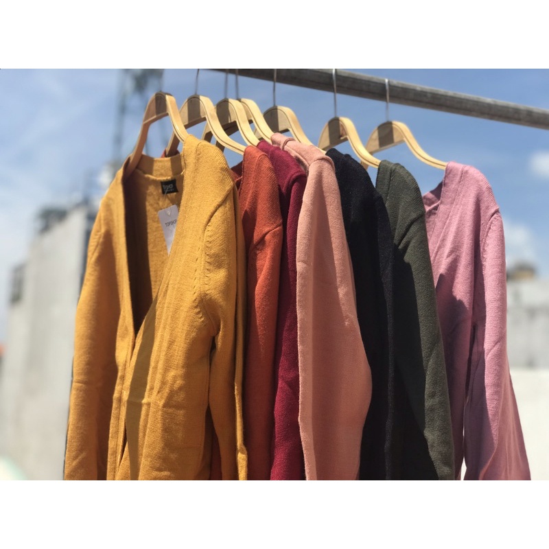 Áo khoác cardigan len nữ tay dài trơn nhiều màu-hàng xuất