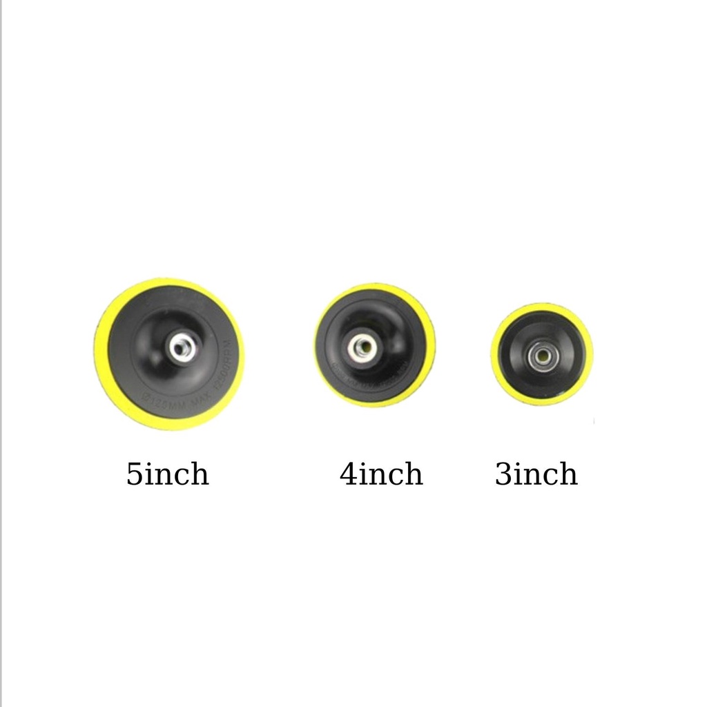 [GIÁ TỐT] Đĩa đánh bóng tự dính, đế dán chà nhám 3 inch 4 inch 5 inch kèm đầu nối lục giác