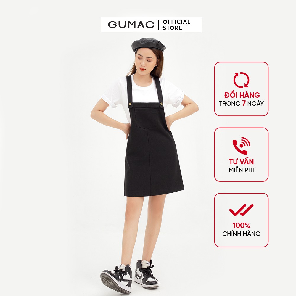 [Mã WABRG208 giảm 10% tối đa 50k đơn từ 250k] Yếm kaki sớ jean phối túi GUMAC nhiều màu cá tính DB445