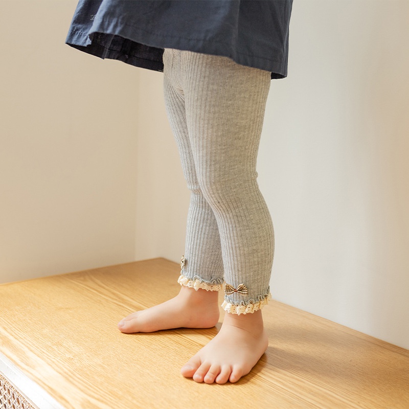quần legging cho bé gái đính nơ xinh xắn 1-4.5 tuổi