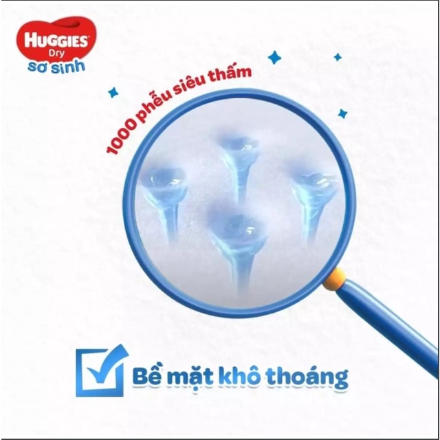 Tã dán sơ sinh Hucgies NB 70(&lt;5kg) có cộng 6 miếng loại tràm trà