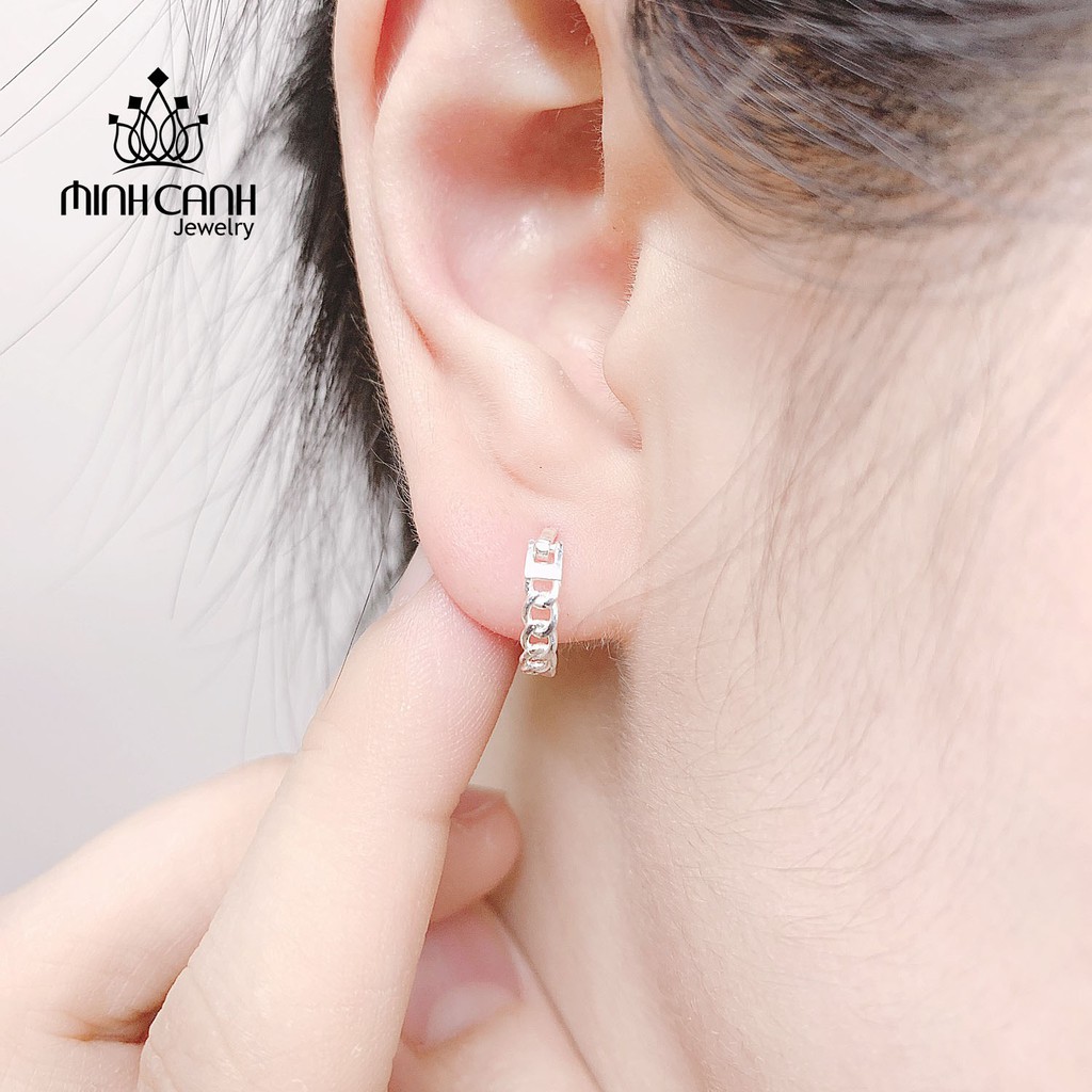 Khuyên Tai Vòng Xích Khóa Bấm - Minh Canh Jewelry