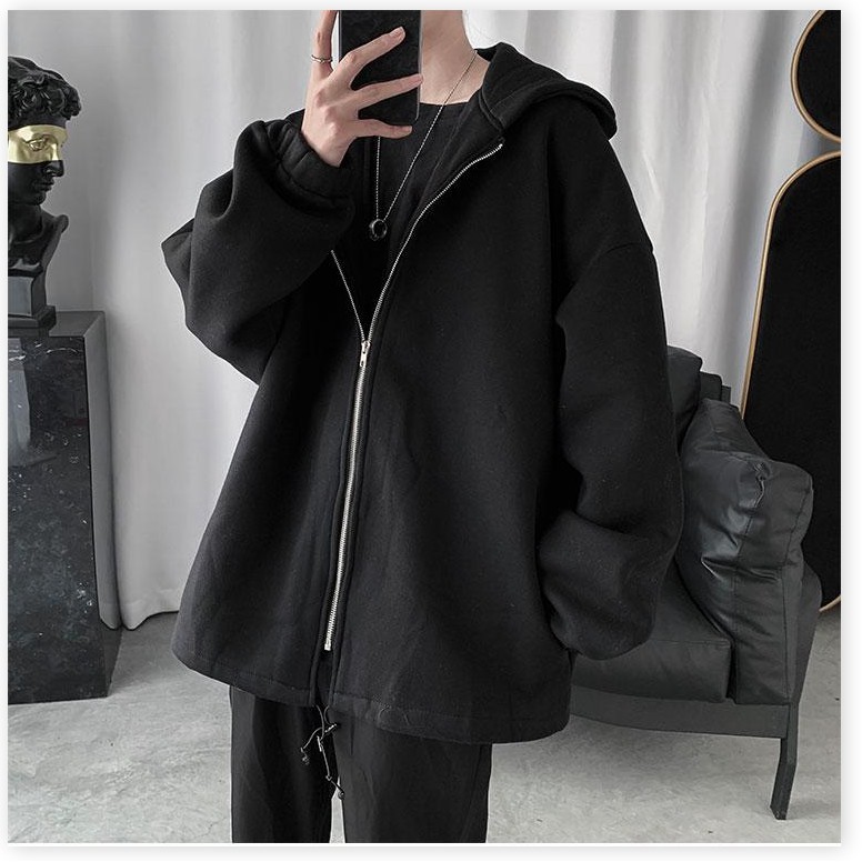 Áo khoác nam dây kéo chất nỉ from rộng đẹp