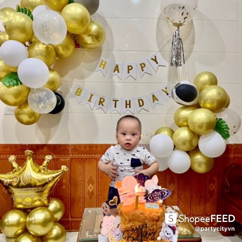 COMBO Set Bóng Trang Trí Sinh Nhật Bóng Siêu Nhũ Cho Người Lớn, Bé Trai, Bé Gái Đẹp Sang Trọng Tại Nhà