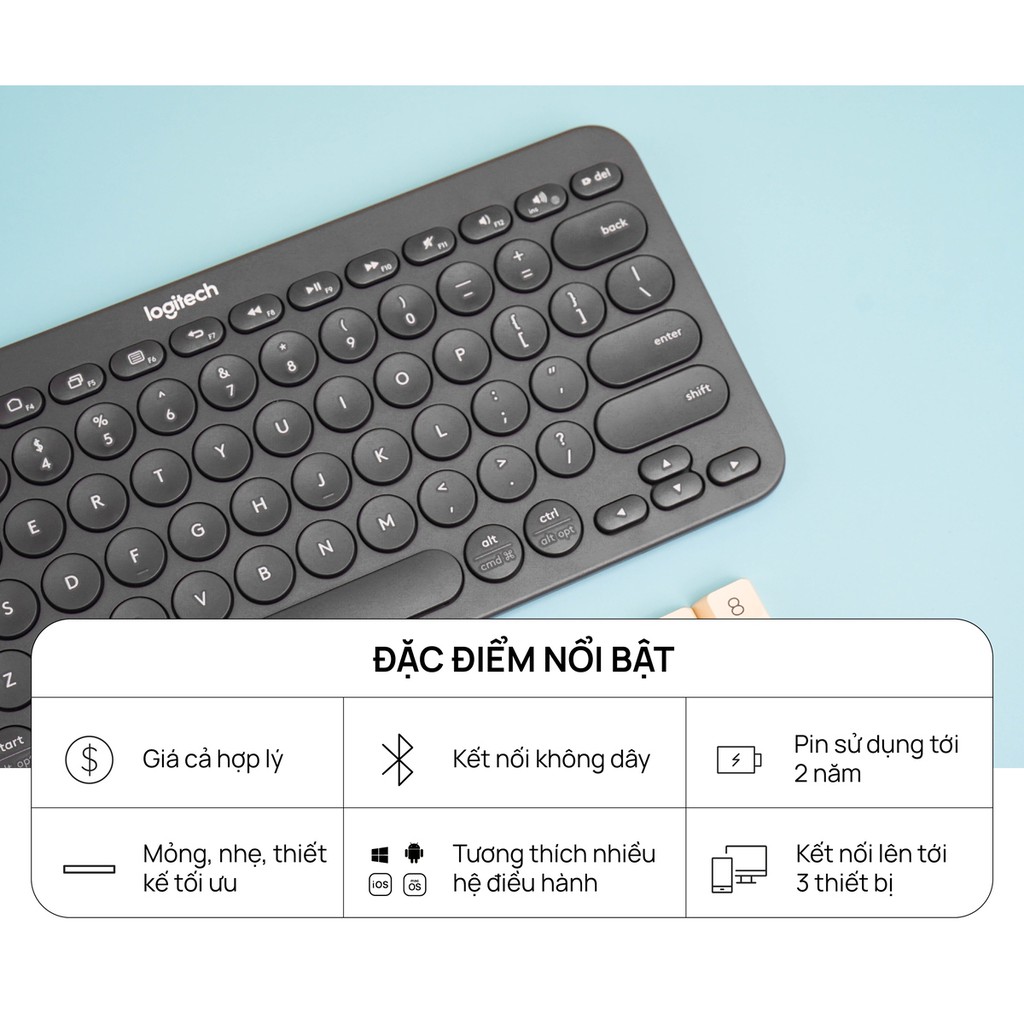 Bàn phím Logitech K380 Bluetooth Màu đen (MULTIDEVICE)