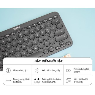 Bàn phím Logitech K380 Bluetooth Màu đen (MULTIDEVICE)