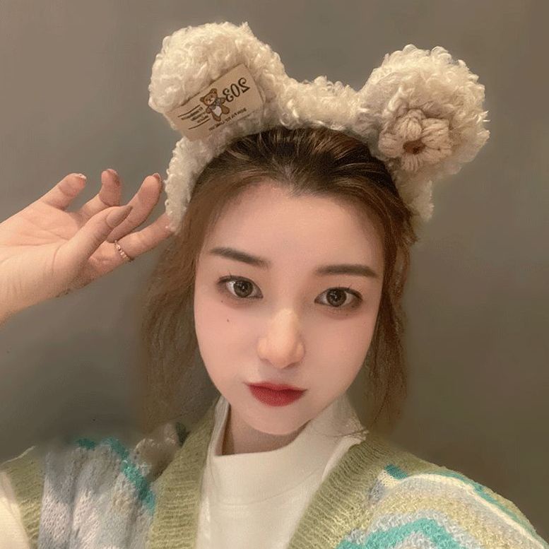 Băng Đô Tai Gấu Bông Hoạt Hình Phong Cách Hàn Quốc Dễ Phối Đồ