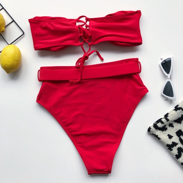[BKN560] &lt;ÂU&gt; SET BIKINI QUÂY NÚT NGỰC 2 MÀU (CẠP CAO)