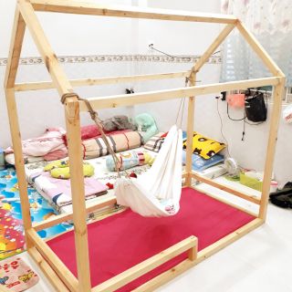 (GIÁ TẠI XƯỞNG) Giường Ngủ Cho Bé Mô Hình Ngôi Nhà 5D Gỗ Nhập Khẩu Cao Cấp. Có Thanh Chắn