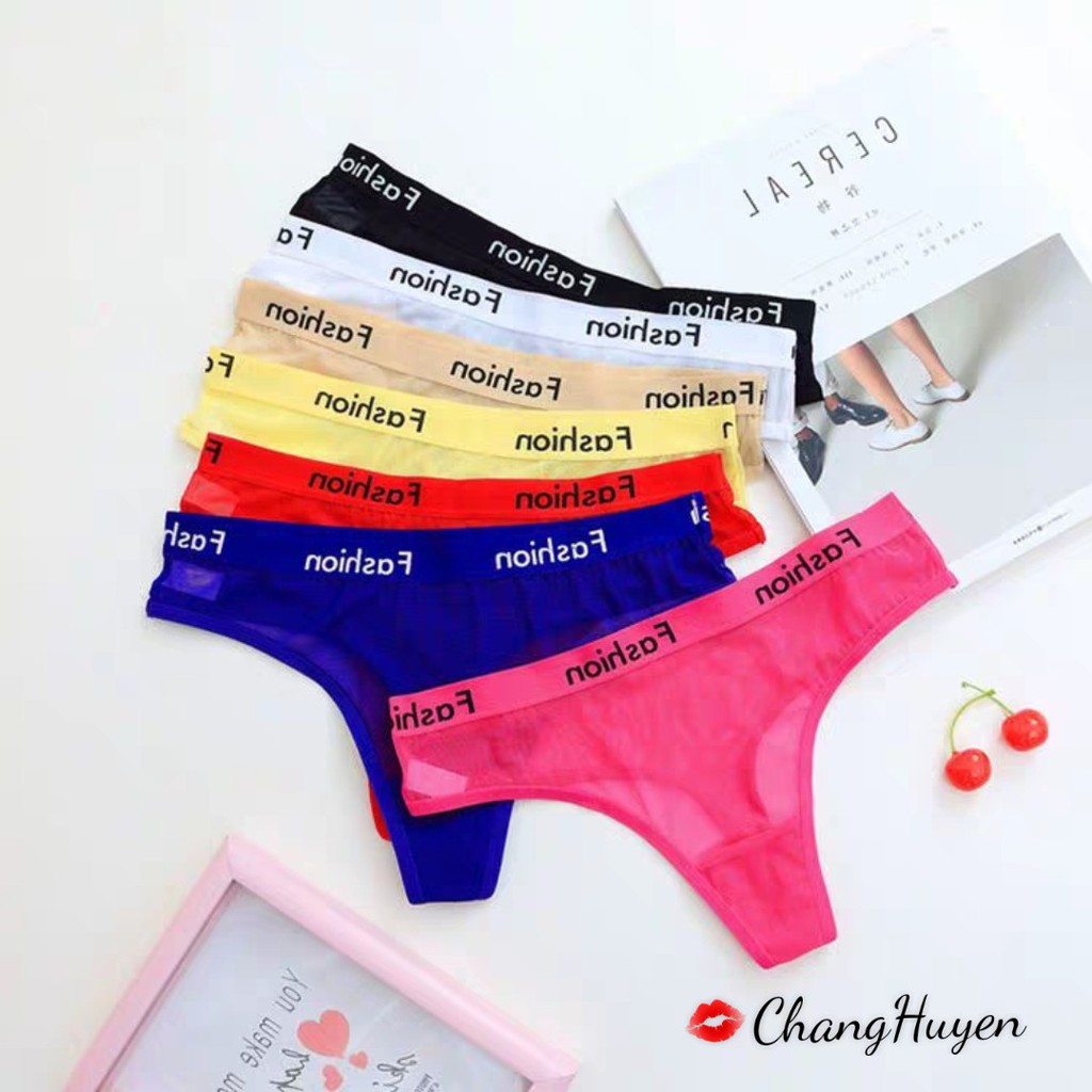 Quần lọt khe Sexy viền chữ - G string lưới