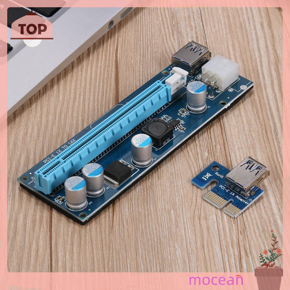 Card Mở Rộng Pci-E 1x Sang 16x Kèm Dây Cáp Và Đèn Led Cho Btc Miner