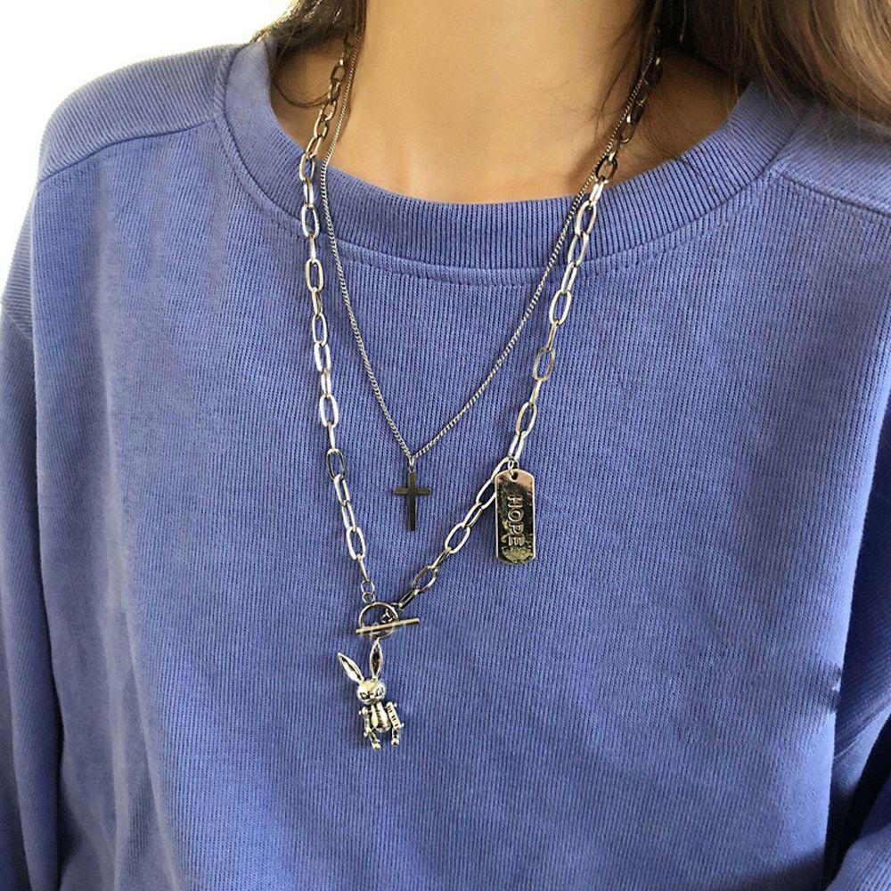 Vòng cổ Mặt Hình Thỏ WMES15H Y2K Đơn Giản Sáng Tạo Phong Cách Hàn Quốc