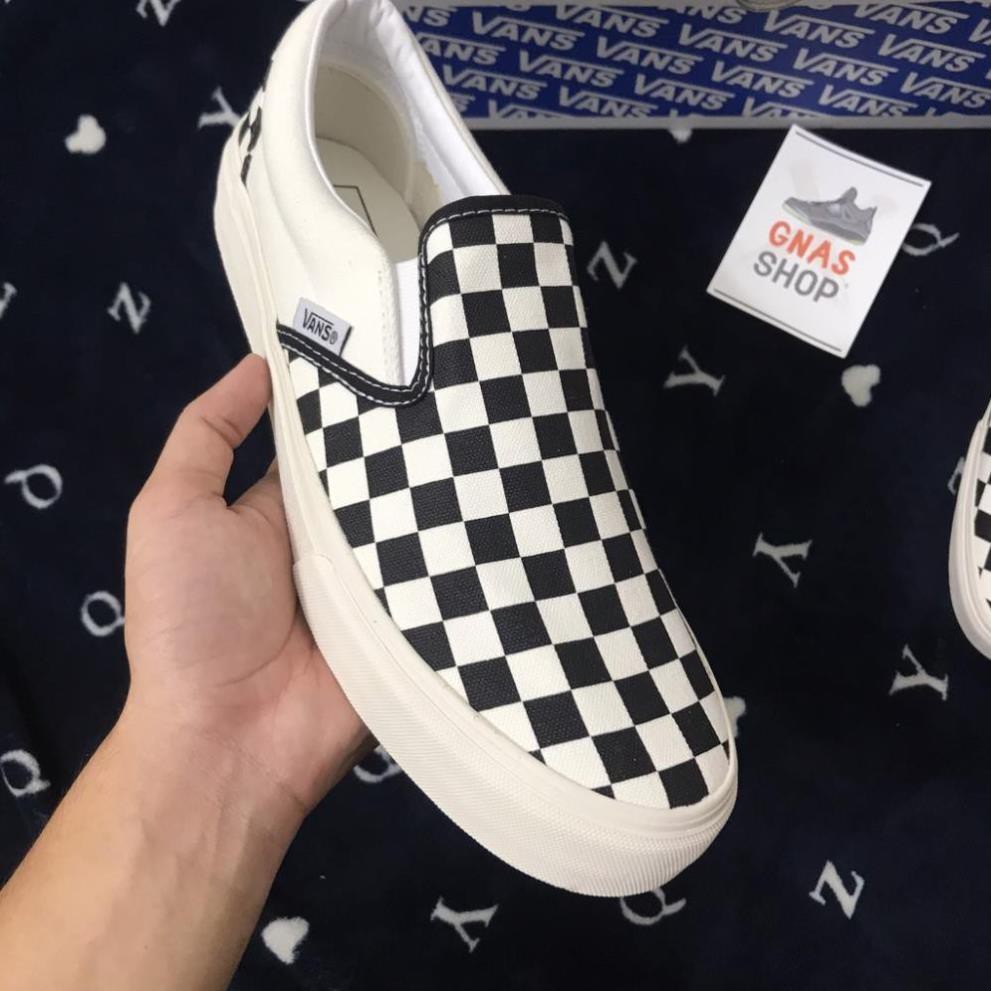 Mới Xả -Vans Caro Vault [Lót da, box xanh] Giày thể thao lười trắng đen nam nữ không dây D23 2021 #