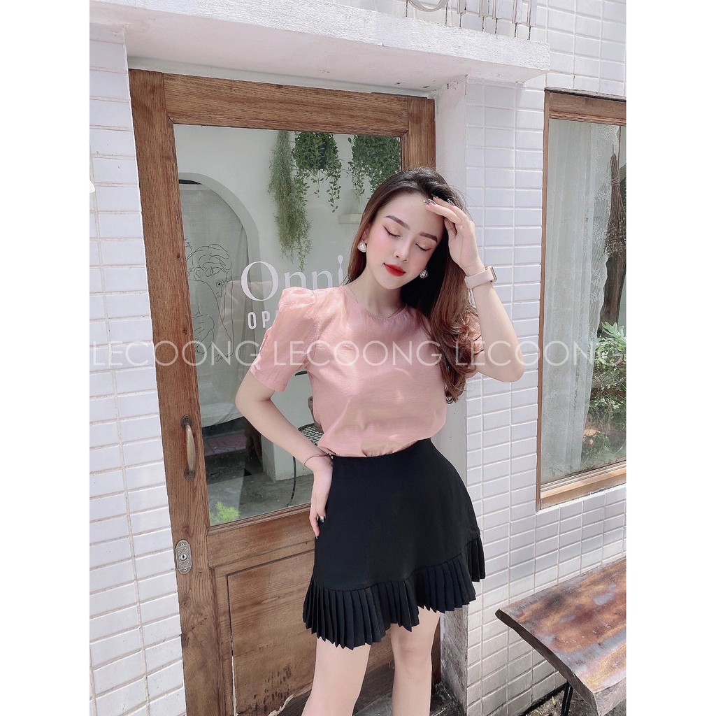 Chân váy A xếp li đuôi đen_LeCoong CV12
