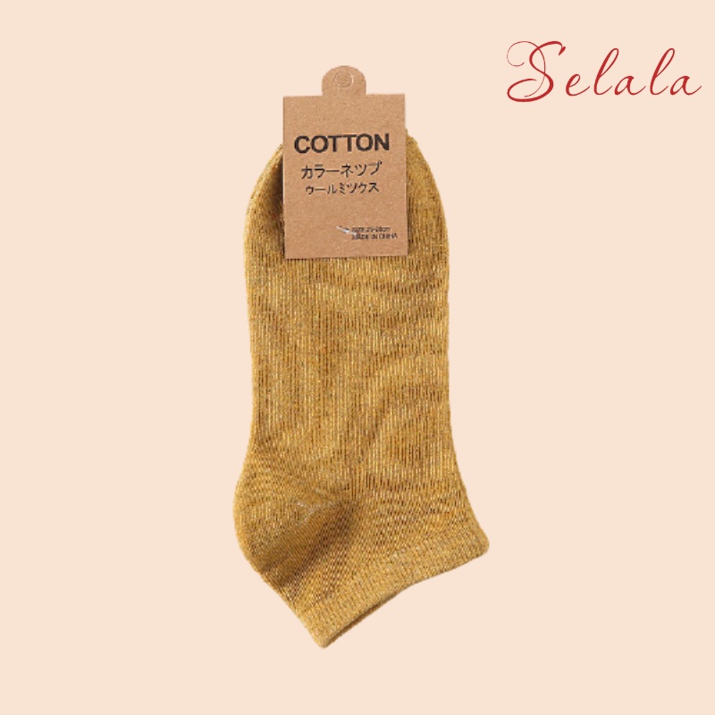 COMBO 5 ĐÔI Tất Selala Cổ Ngắn Cotton Co Giãn Nhiều Màu TC03