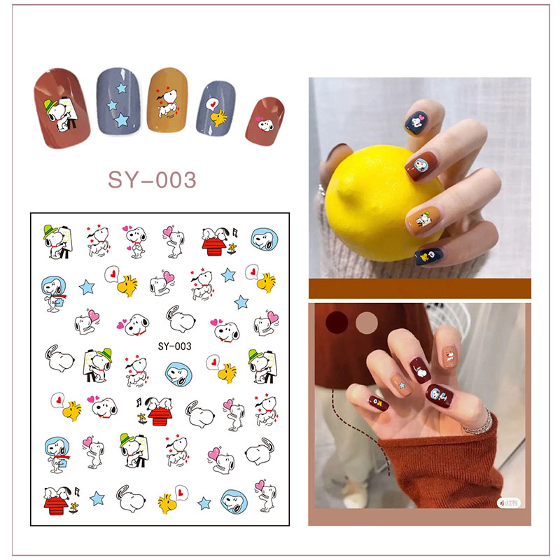 Miếng dán trang trí móng tay họa tiết hoạt hình Snoopy dễ thương