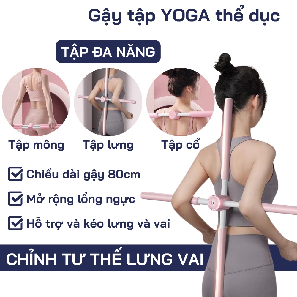 Gậy thể dục Yoga/GYM (dưỡng sinh) Gậy Điều Chỉnh Tư Thế Lưng/Vai Cho Chống Gù Lưng Bằng Thép Không Gỉ Cho Mọi Lứa Tuổi