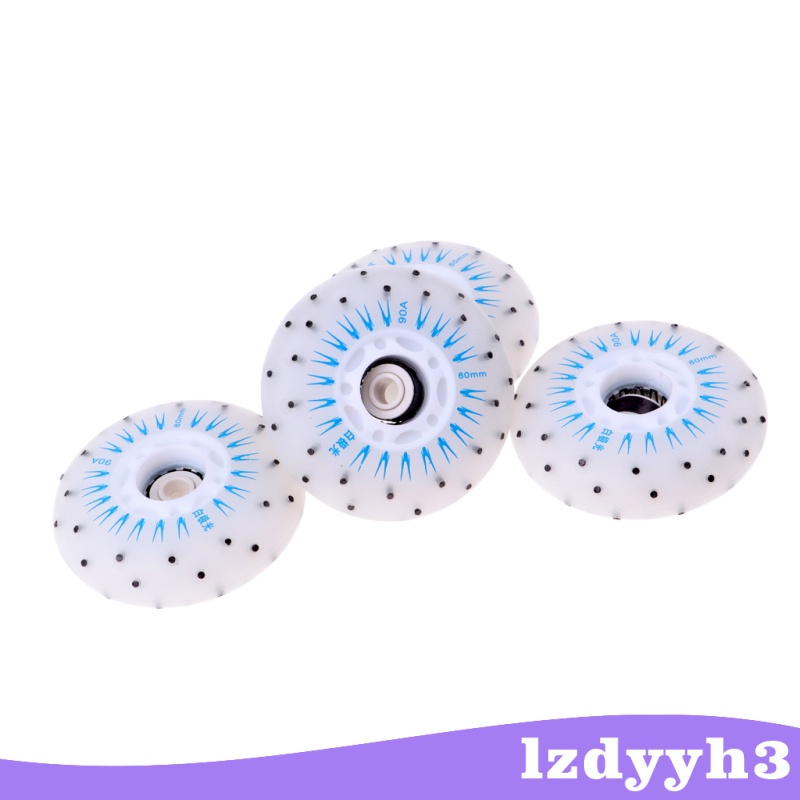 [giá giới hạn] 4pcs Flash Speed Skating Wheel Roller Skates Wheels Light 72mm White