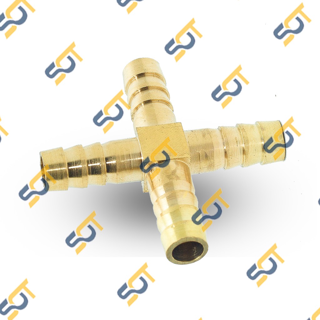 [NỐI ỐNG MỀM] Thập bốn đầu đuôi chuột nối gắn cắm ống nhựa mềm PU chia 4 hướng - Đồng thau