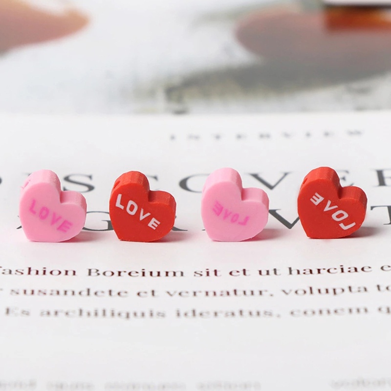 Sa Set 50 / 100 Hạt Xỏ Lỗ Hình Trái Tim Dùng Để Làm Đồ Trang Sức Thủ Công