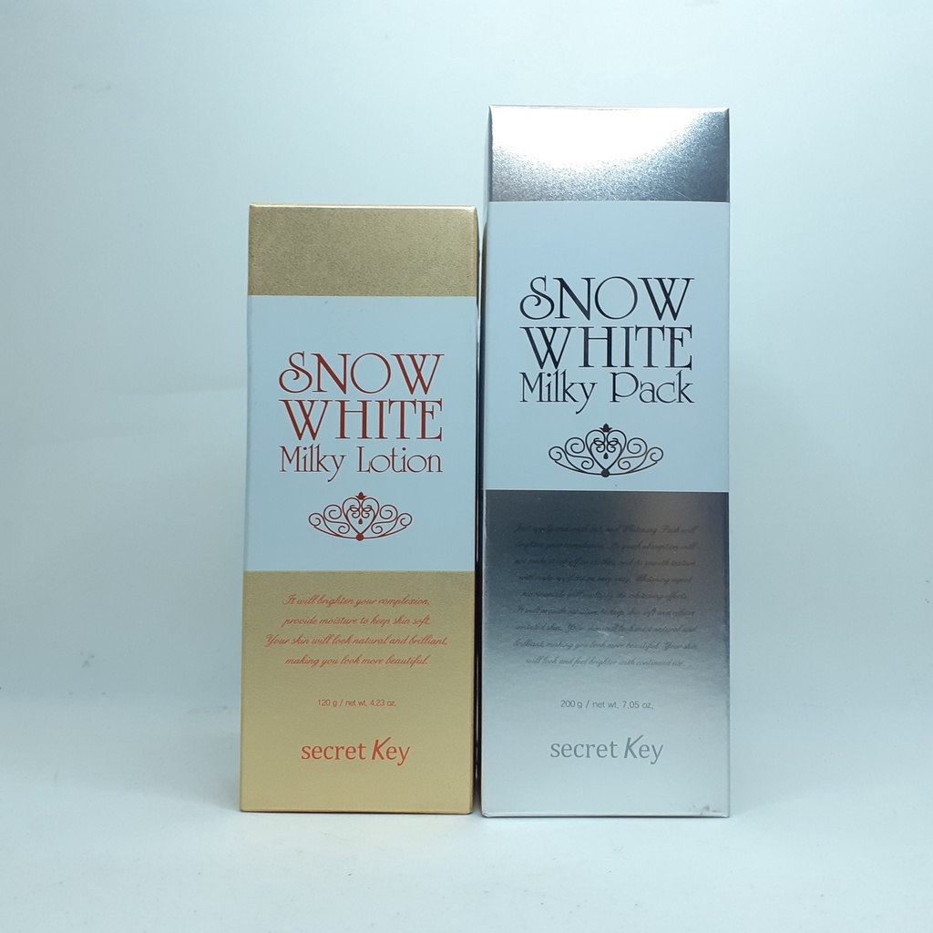 Kem và lotion Làm Trắng Toàn Thân Secret Key Snow White Milky Pack 200g