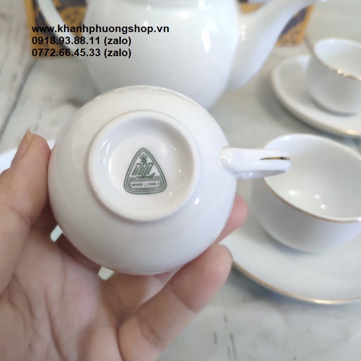 Bộ bình tách uống trà sứ minh long - bộ bình tách uống trà