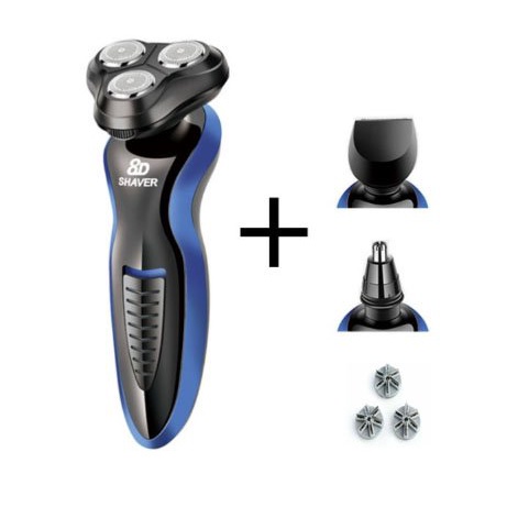 Máy cạo râu , Tông đơ cạo râu , cắt tóc , tỉa lông mũi 8D SHAVER 3 trong 1 bao gồm 8 món