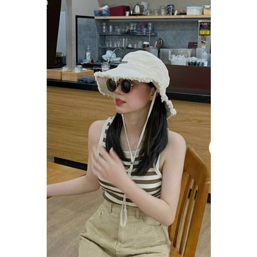 Áo Croptop Ba Lỗ Viền Kẻ Ngang chất thun tăm mềm mịn thoáng mát