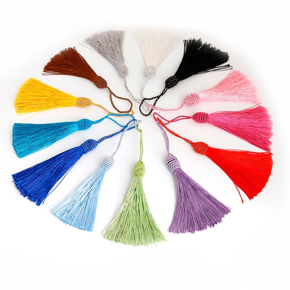 Bộ 10 Dải Tua Rua Dài 15cm Chất Liệu Cotton Lụa Polyester Trang Trí Tiệc Cưới