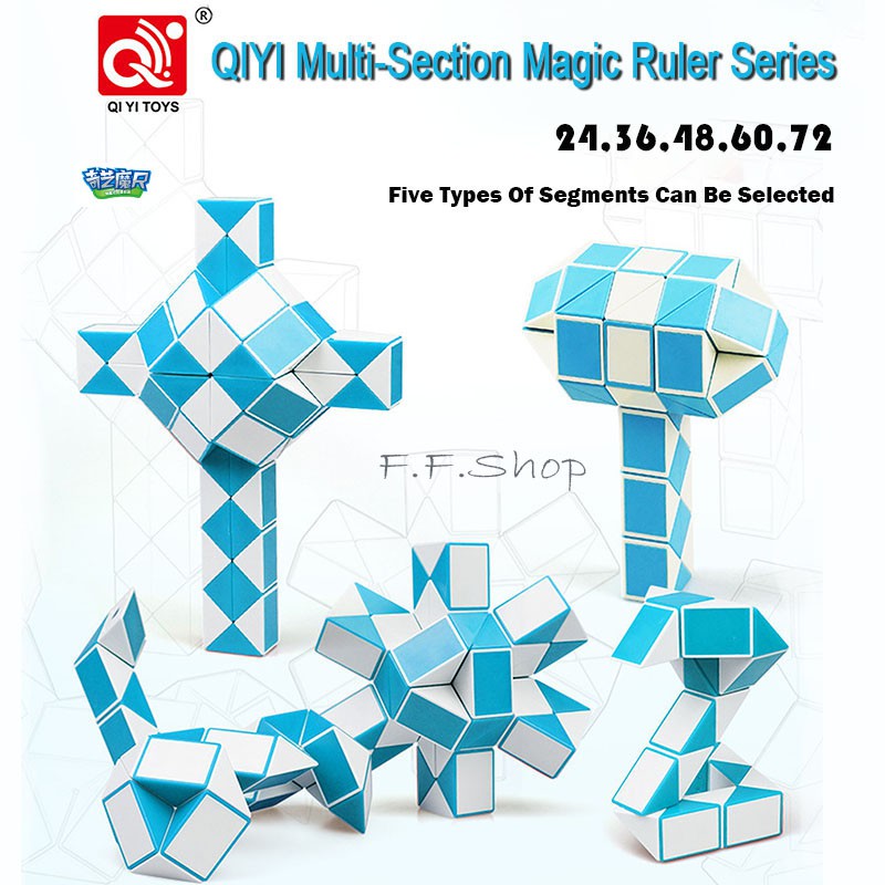 Qiyi 60 Segments Magic Ruler Snake Fidge Cube  Twist Transformable Kid Puzzle Toy Khối Rubik
