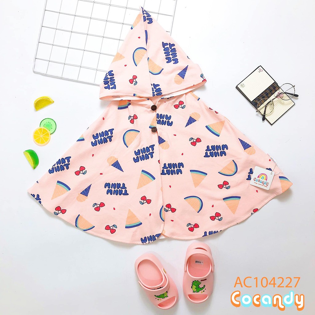 Áo choàng cho bé -áo choàng cánh dơi-áo chống nắng-chống gió-chất liệu cotton hàn cao cấp lô 002 của COCANDY mã AC10