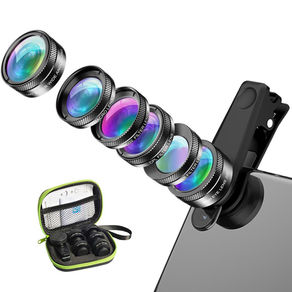 Bộ Lens Mở Rộng APEXEL 6 Trong 1 CPL / Star ND32 Dành Cho Điện Thoại Thông Minh