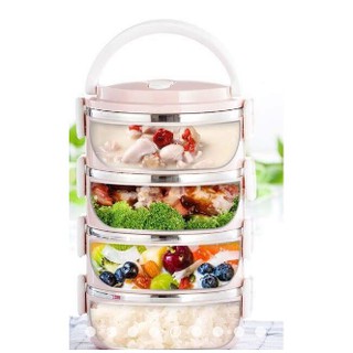 Cặp lồng cơm lúa mạch 4 tầng