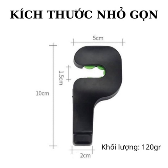 Bộ 2 Móc Treo Đồ Đa Năng Tiện Dụng Sau Lưng Ghế Xe Hơi Ô Tô, Chất Liệu Nhựa Cao Cấp dự bị