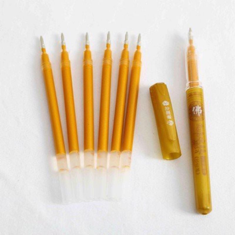 Bộ bút nhũ vàng viết chữ Hán Nhật Hàn, chép kinh màu mực đẹp, nét đều