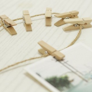 Set 10 kẹp gỗ + dây thừng treo ảnh
