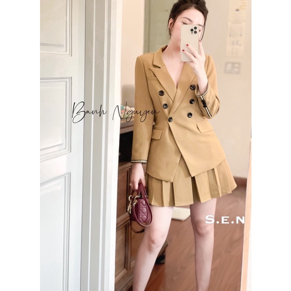 Set áo vest + chân váy
