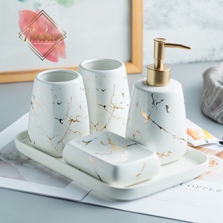 (XẢ KHO) Bộ đồ dùng nhà tắm bằng gốm sứ cao cấp, đồ sứ để xà bông sang trọng - PB338