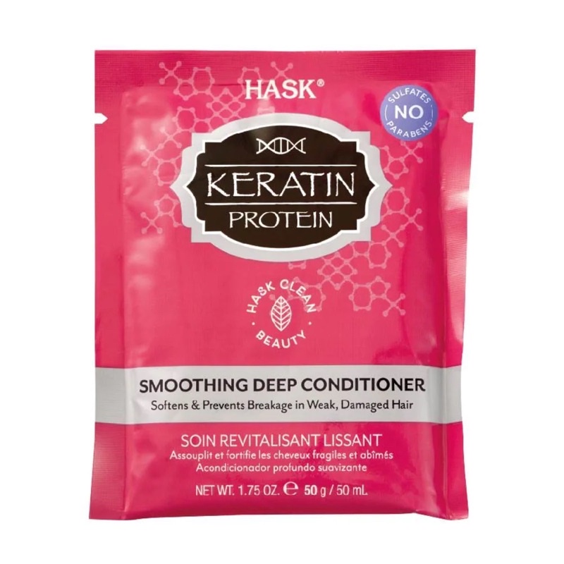 Dầu ủ dưỡng tóc Hask Keratin Protein Smoothing Deep Conditioning Treatment gói 50g